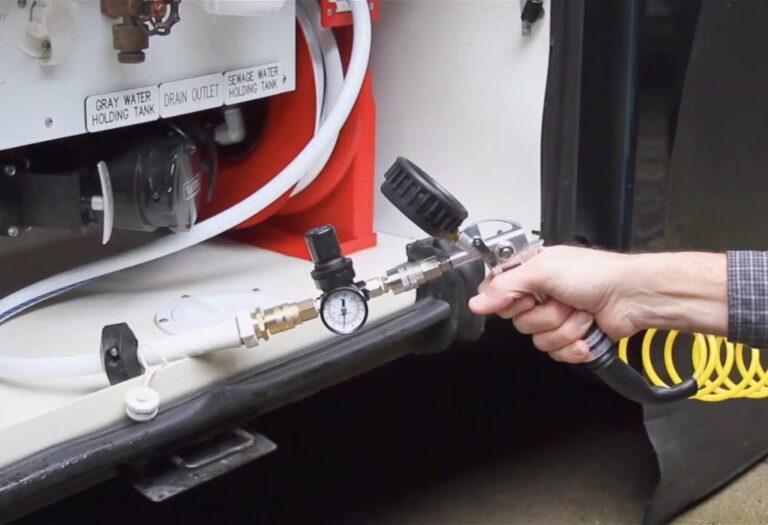 How Much Air Pressure to Blow Out RV Water Lines?